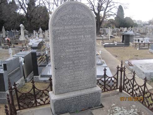 Murray family tombstone at Melbourne General Cemetery, photographed 2013