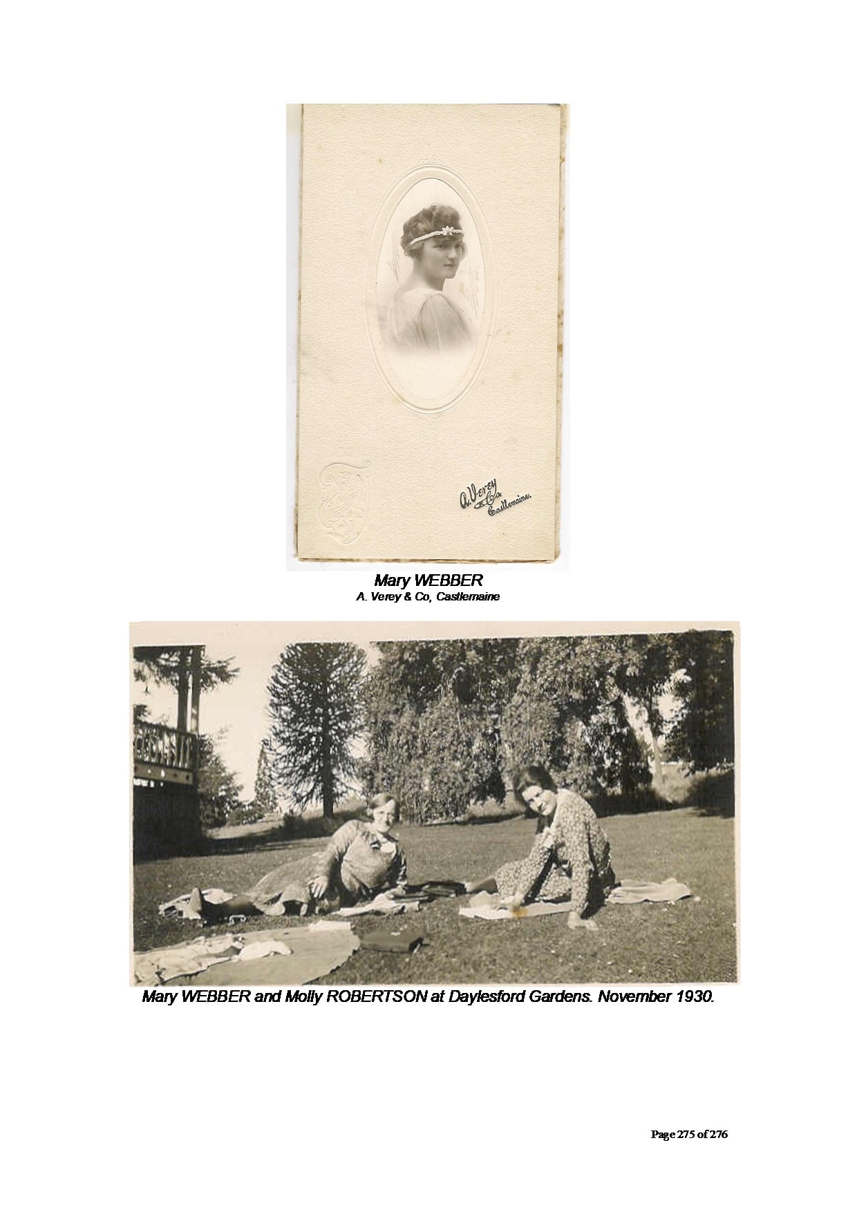 Mary Webber — A. Verey & Co, Castlemaine — large formal cabinet card, young woman with dark hair and floral headband in white dress with soft veil-like fabric