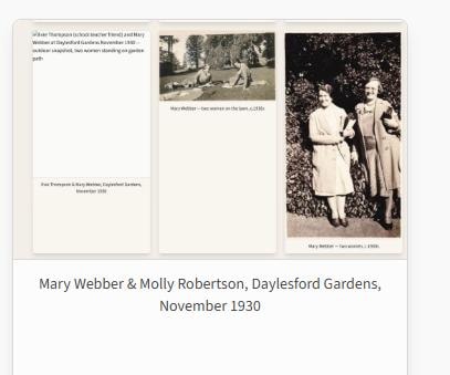 Mary Webber and Molly Robertson Daylesford Gardens November 1930
