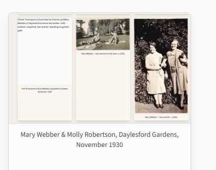 Mary Webber two women on the lawn Daylesford 1930s