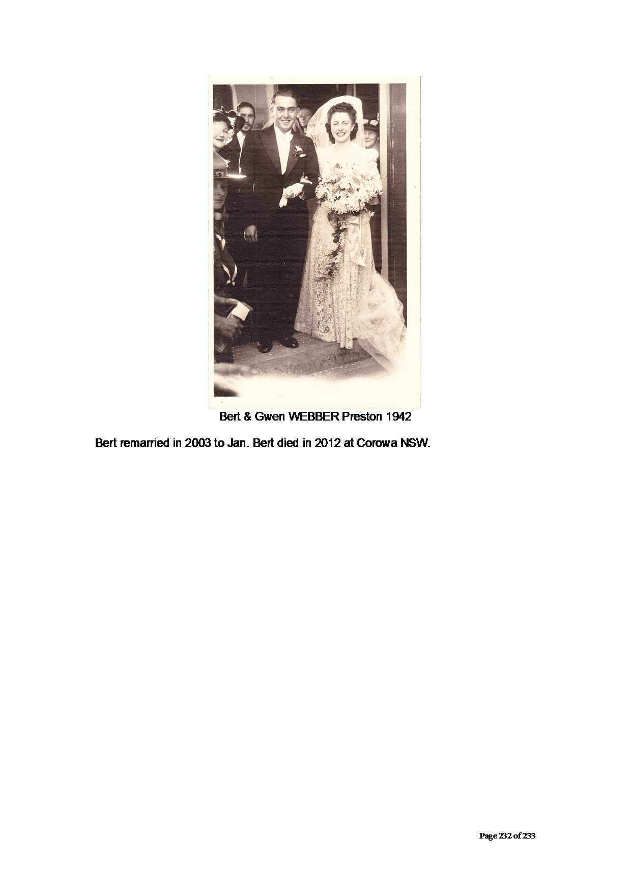 Bert Webber and Gwen Webber — wedding portrait