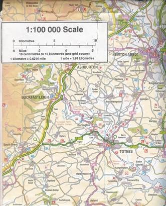 Parish boundaries map and aerial photo of Broadhempston