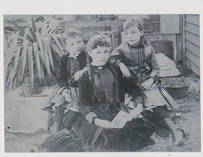 Frederick, Edith and Elizabeth Jolly children c.1876 and Edward Webber Jolly born 1865