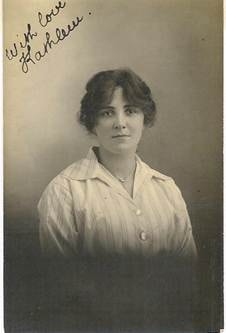 Kathleen Agel — studio portrait with inscription and outdoor portrait