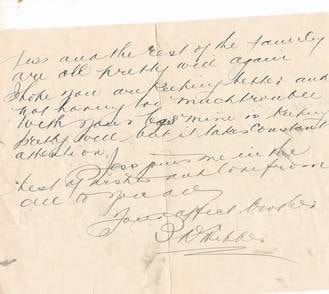 Facsimile of handwritten letter — B.A. Webber to Bella Agel, 21 April 1920, page 2 — 'us and the rest of the family are all pretty well again'
