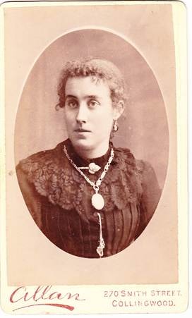 Minnie Isabel Agel — oval studio portrait, Allan 270 Smith St Collingwood